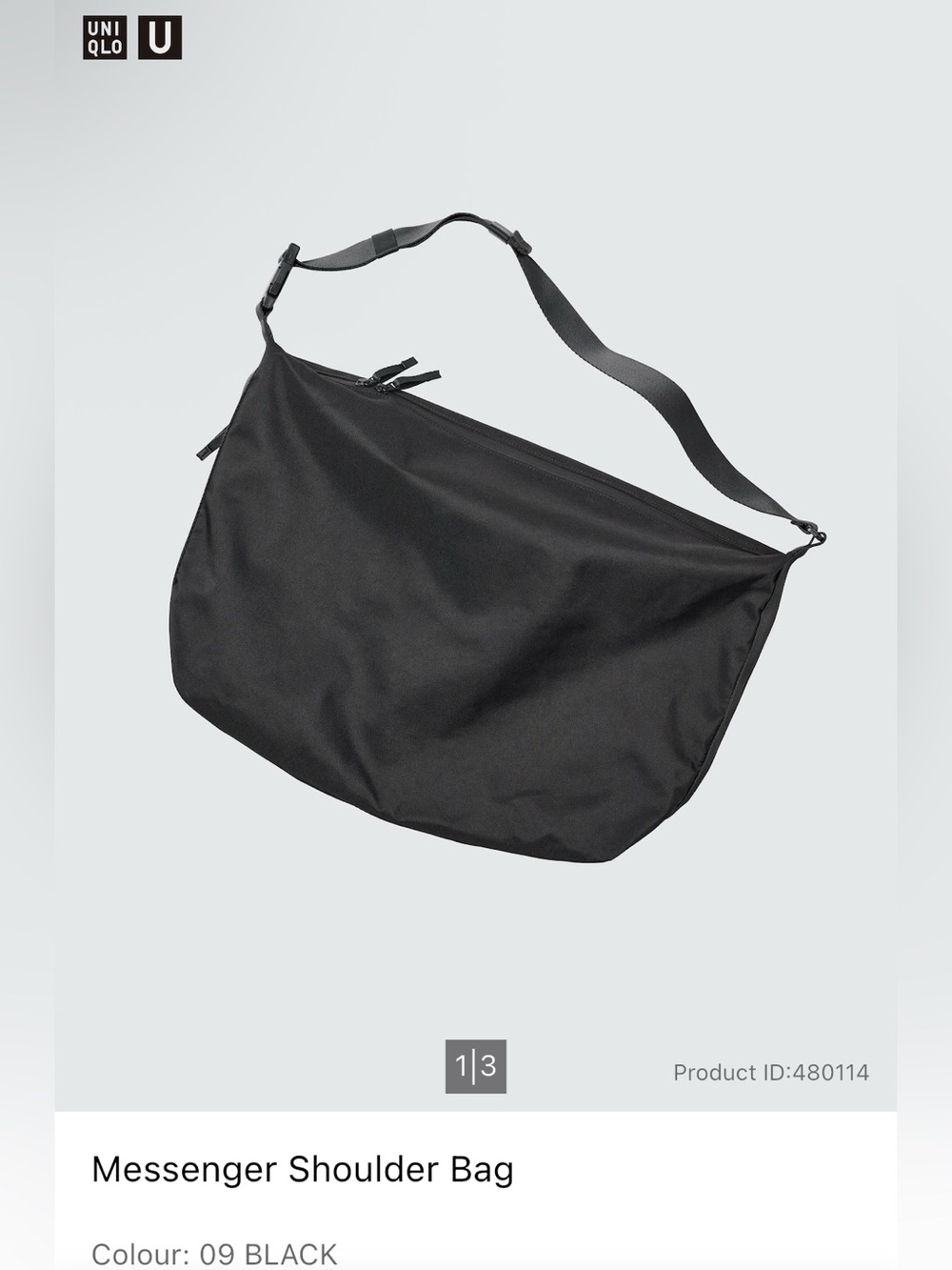 Uniqlo U Black Messenger Bag